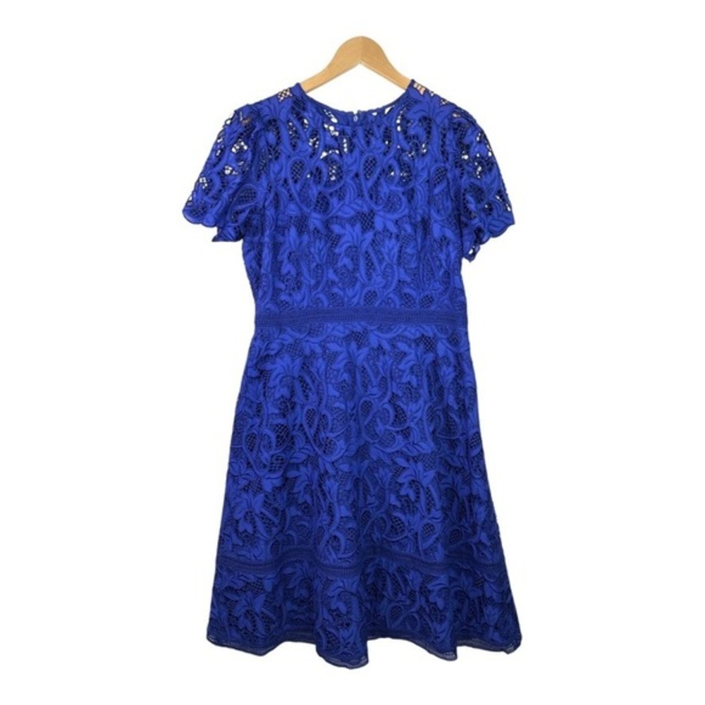 Antonio Melani Womens Blue Lace A-line Dress Size 14 Midnight Botanical‎